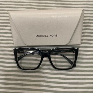 Michael Kors Black Square Optical Glasses with White Hard Case